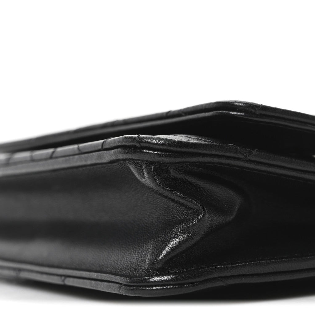 Chanel Lambskin Quilted Wallet On Chain WOC Black