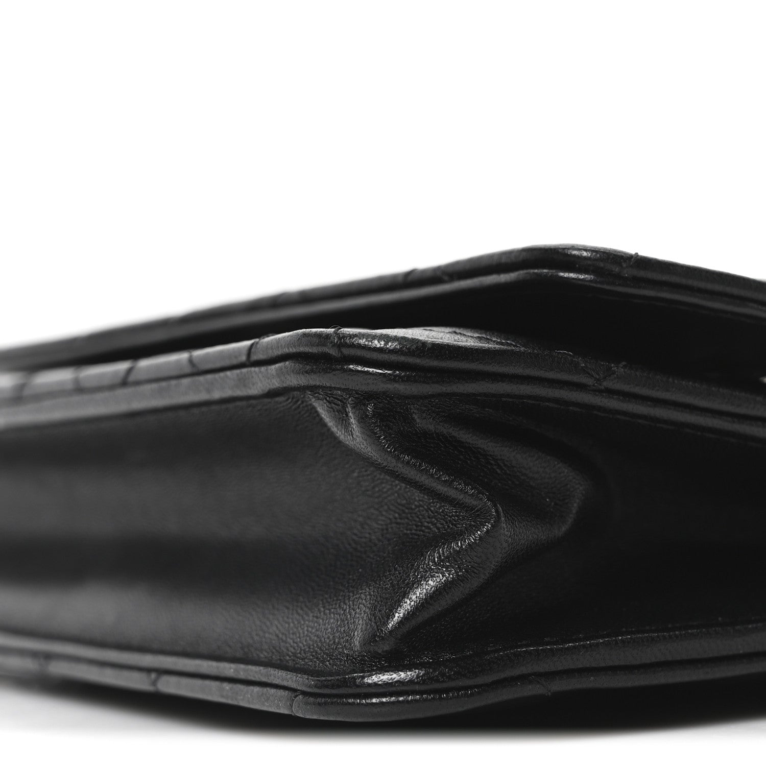 Chanel Lambskin Quilted Wallet On Chain WOC Black