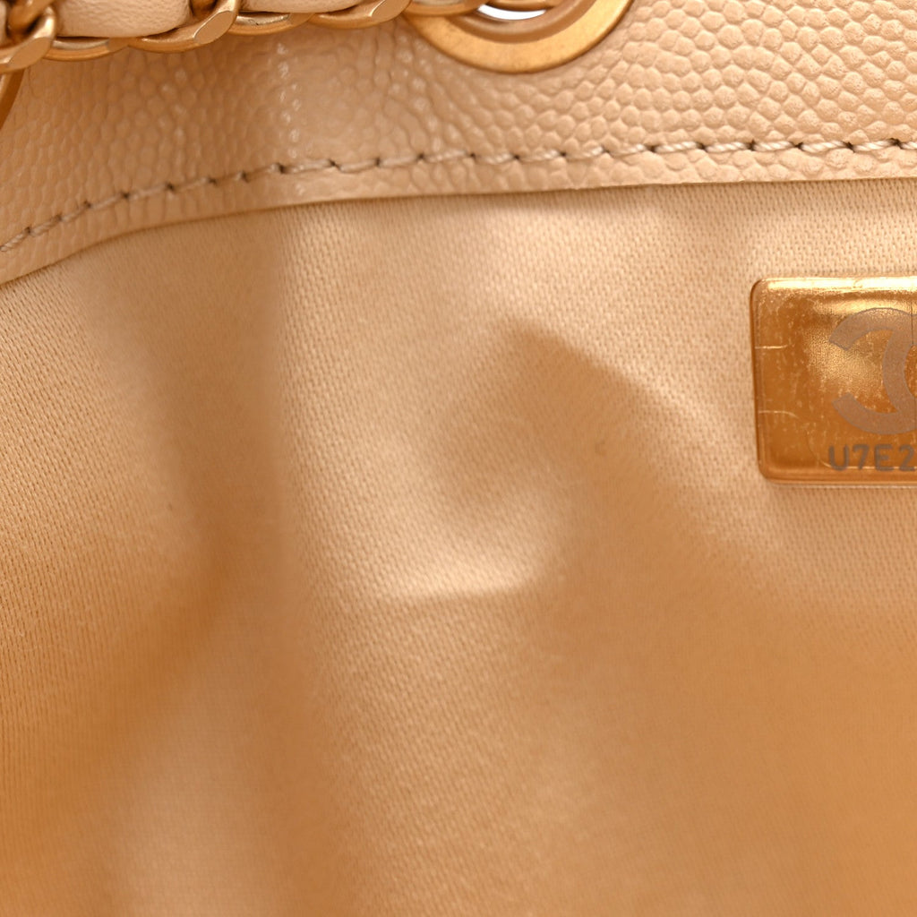 Chanel Caviar Quilted Mini Chanel 25 Handbag Beige