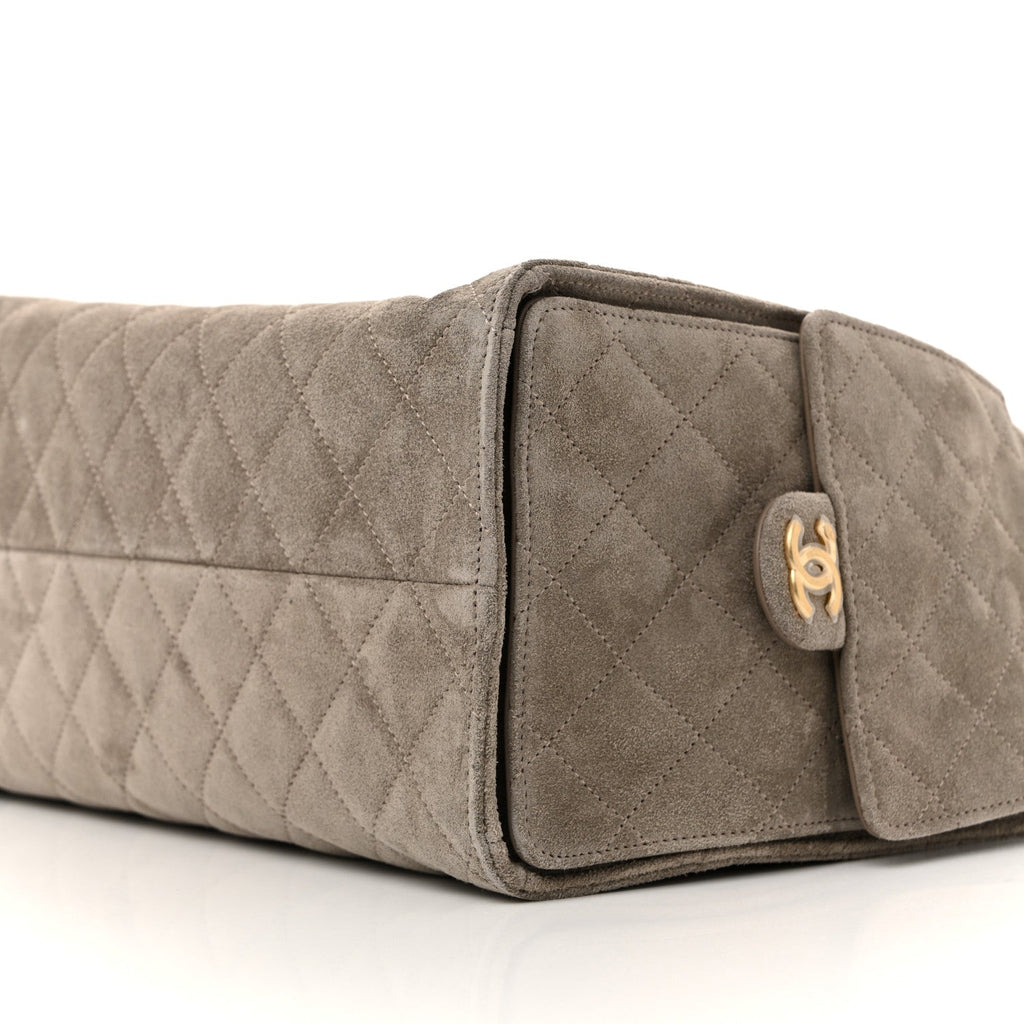 Chanel Suede Quilted Medium Chanel 25 Handbag Grey