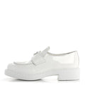 Prada Vernice Triangle 50mm Loafers 39.5 White