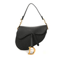 Christian Dior Grained Calfskin Saddle Bag Black