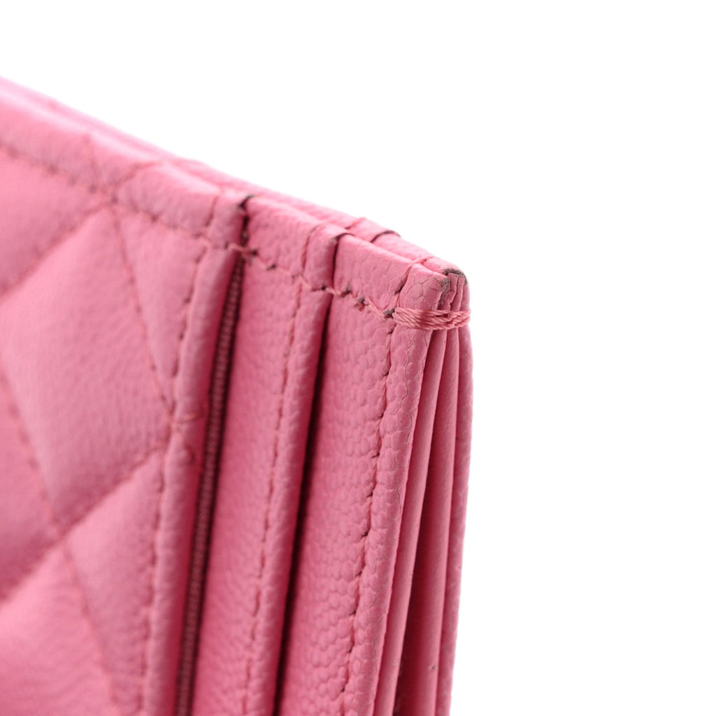 Caviar Quilted Boy Card Holder Pink