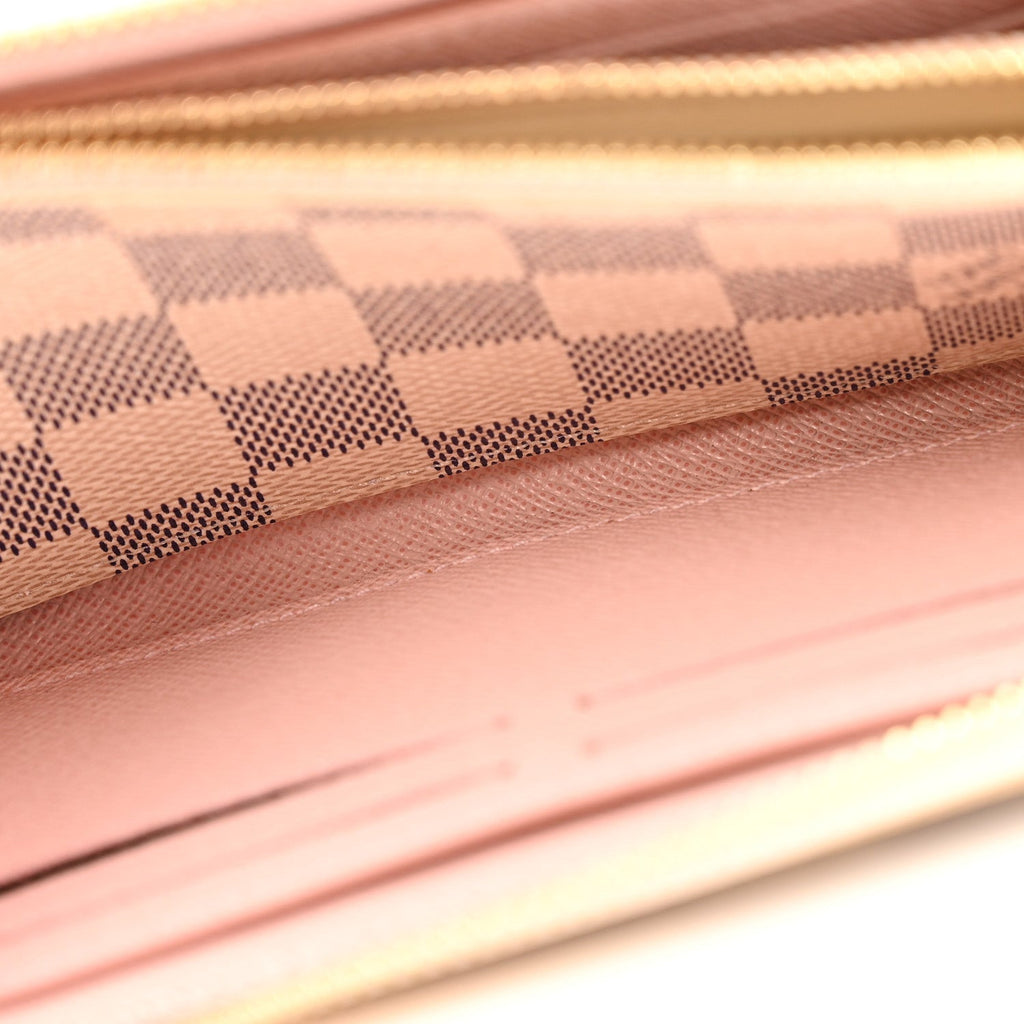 Louis Vuitton Damier Azur Clemence Wallet Rose Ballerine