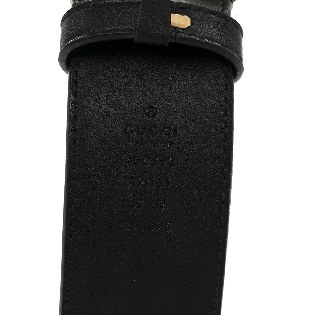 Gucci Calfskin Double G 40mm Belt 80 32 Black