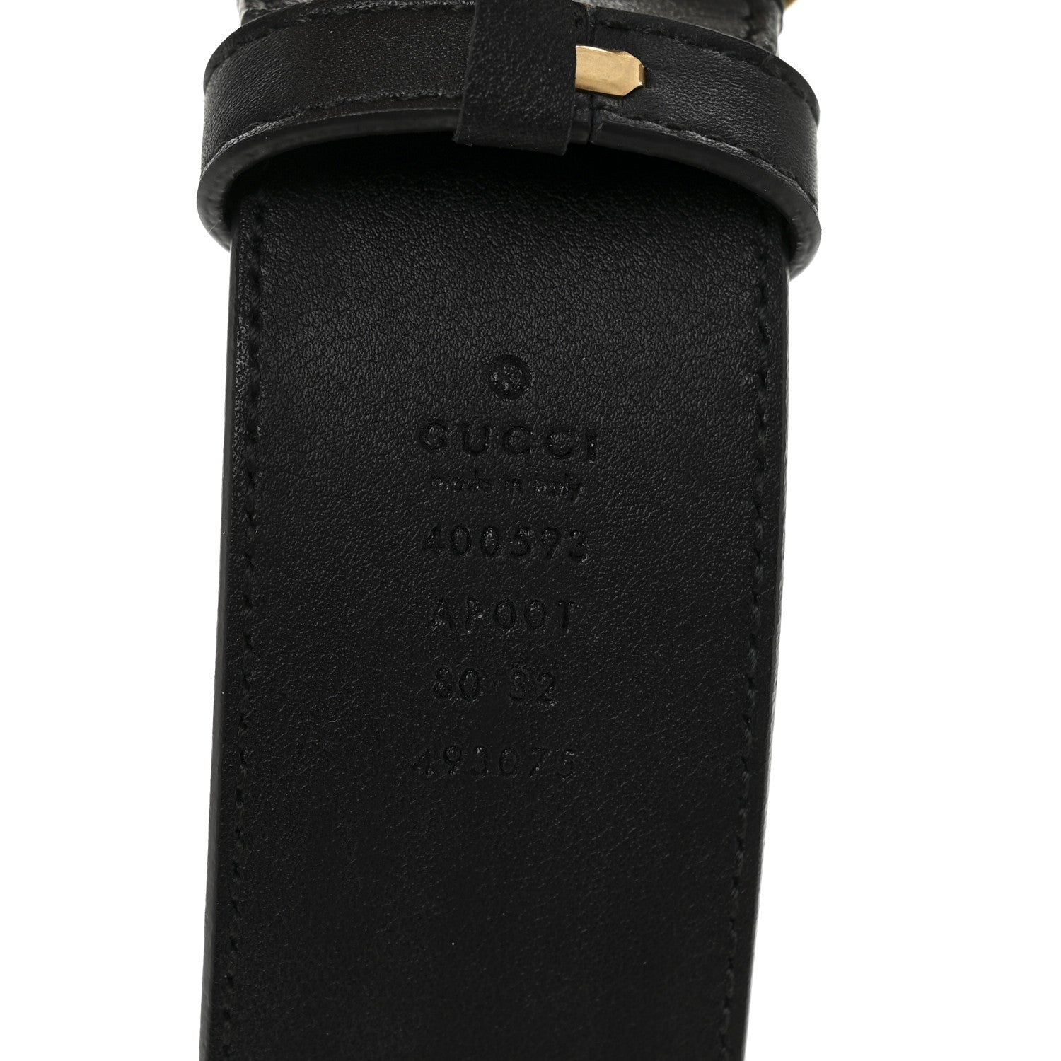 Gucci Calfskin Double G 40mm Belt 80 32 Black