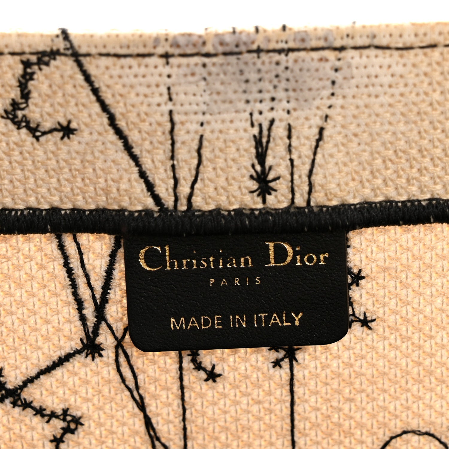 Christian Dior Canvas Embroidered Large Zodiac Book Tote Latte Multicolor