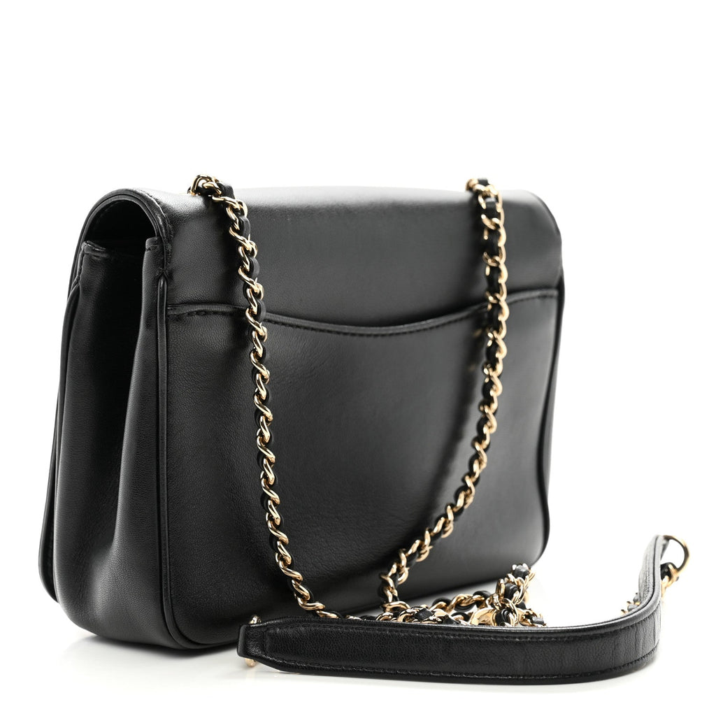 Chanel Lambskin CC Mania Flap Bag Black