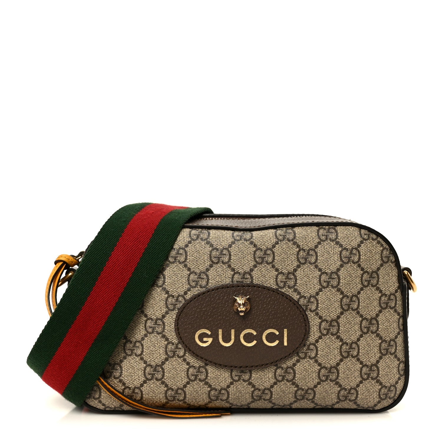Gucci GG Supreme Monogram Web Neo Vintage Shoulder Bag Beige New Acero Crop