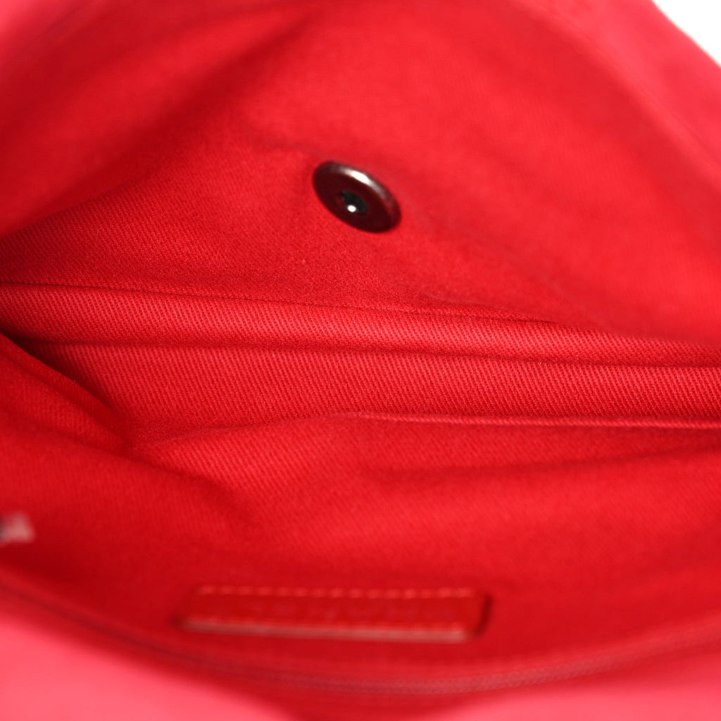 Chanel Suede Quilted Whipstitch Flap Red