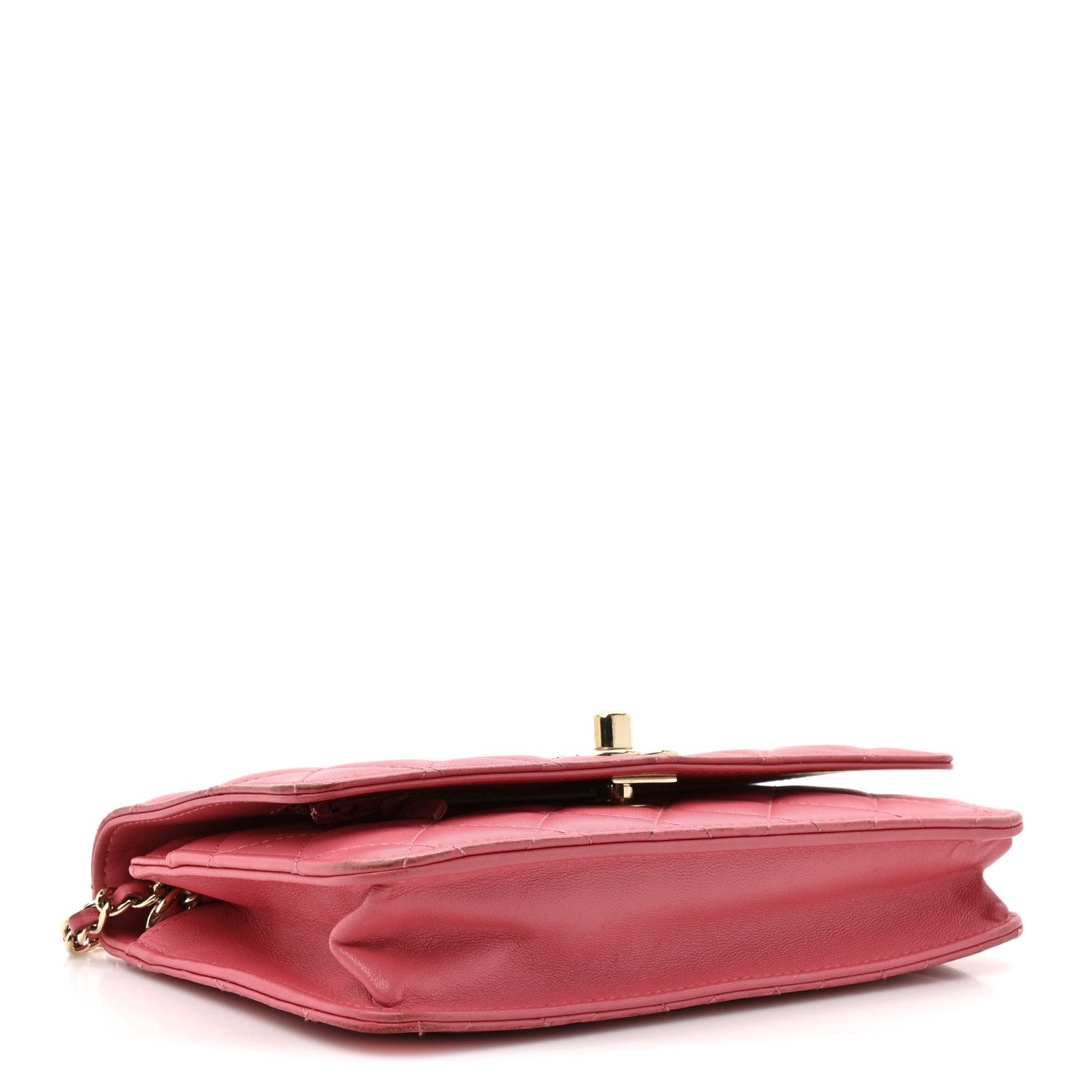 Chanel Lambskin Quilted Trendy CC Wallet On Chain WOC Bright Pink