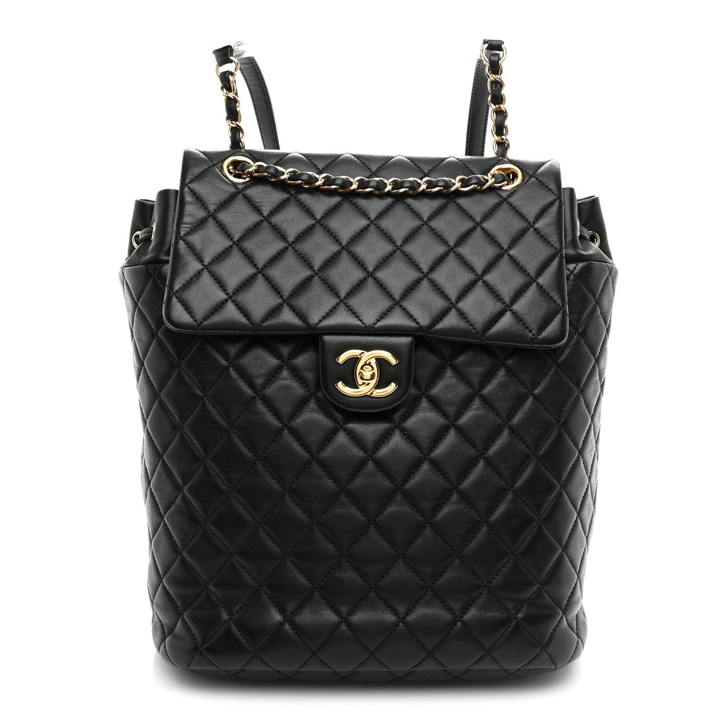 Chanel Lambskin Quilted Large Urban Spirit Backpack Black
