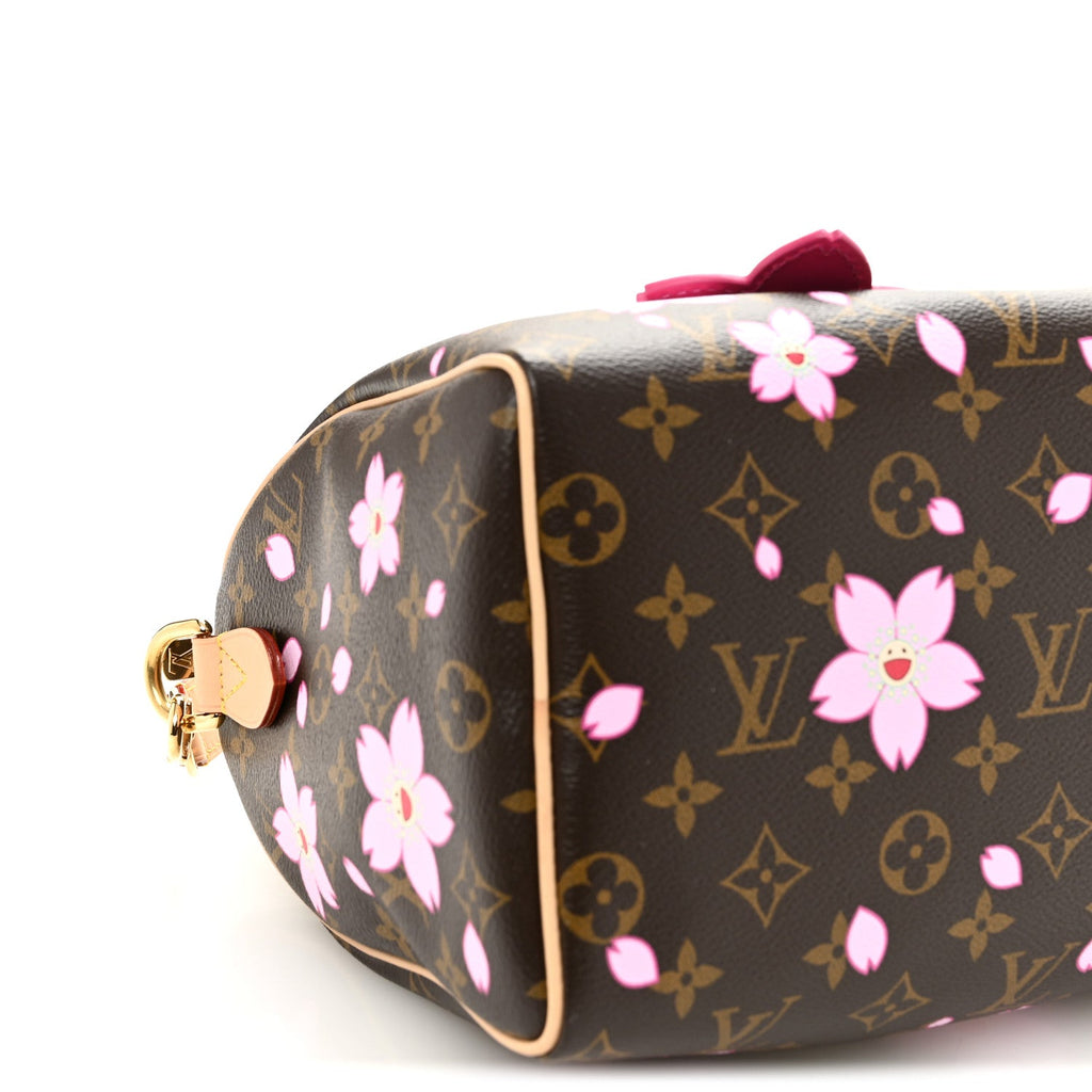 Louis Vuitton LV X TM Monogram Cherry Blossom Speedy Bandouliere 25 Sakura Brown