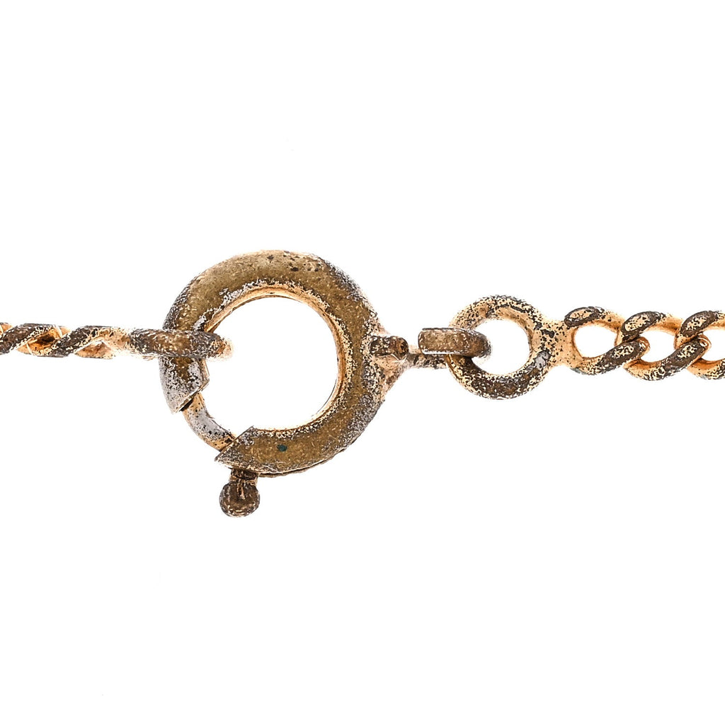 Metal CC Round Pendant Necklace Gold