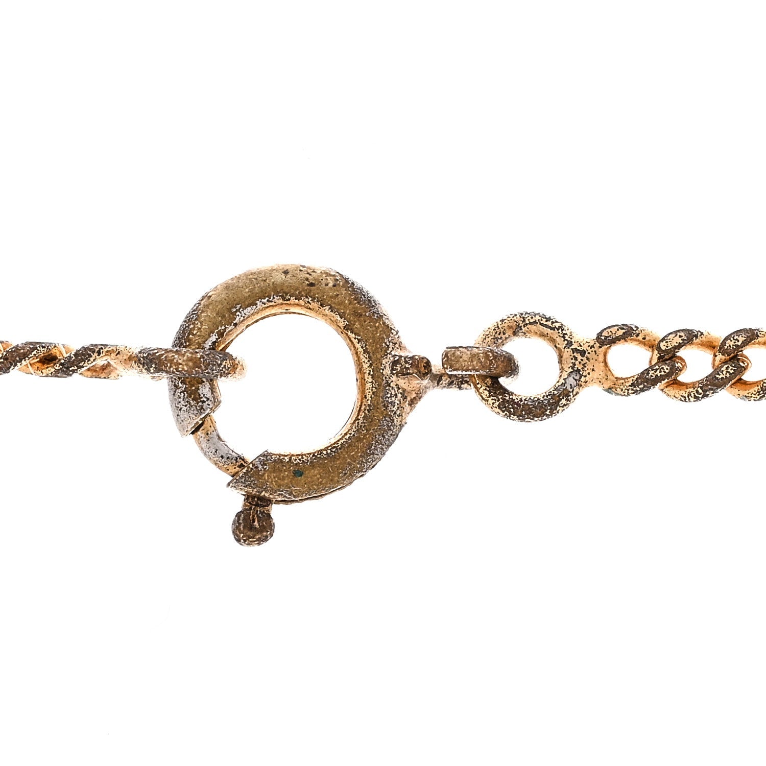 Metal CC Round Pendant Necklace Gold