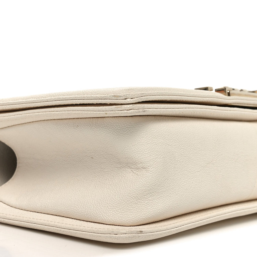 Chanel Caviar Quilted Medium Boy Flap White