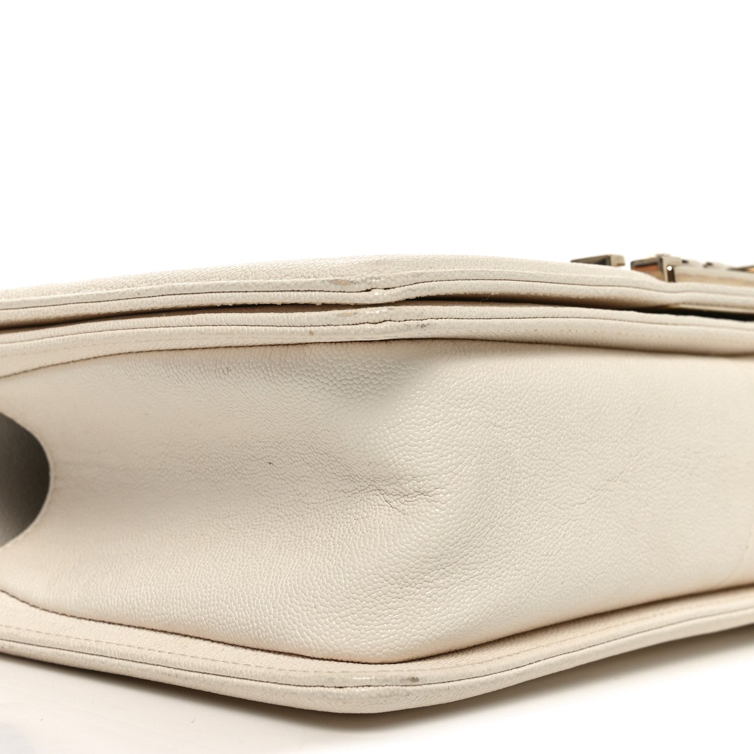 Chanel Caviar Quilted Medium Boy Flap White