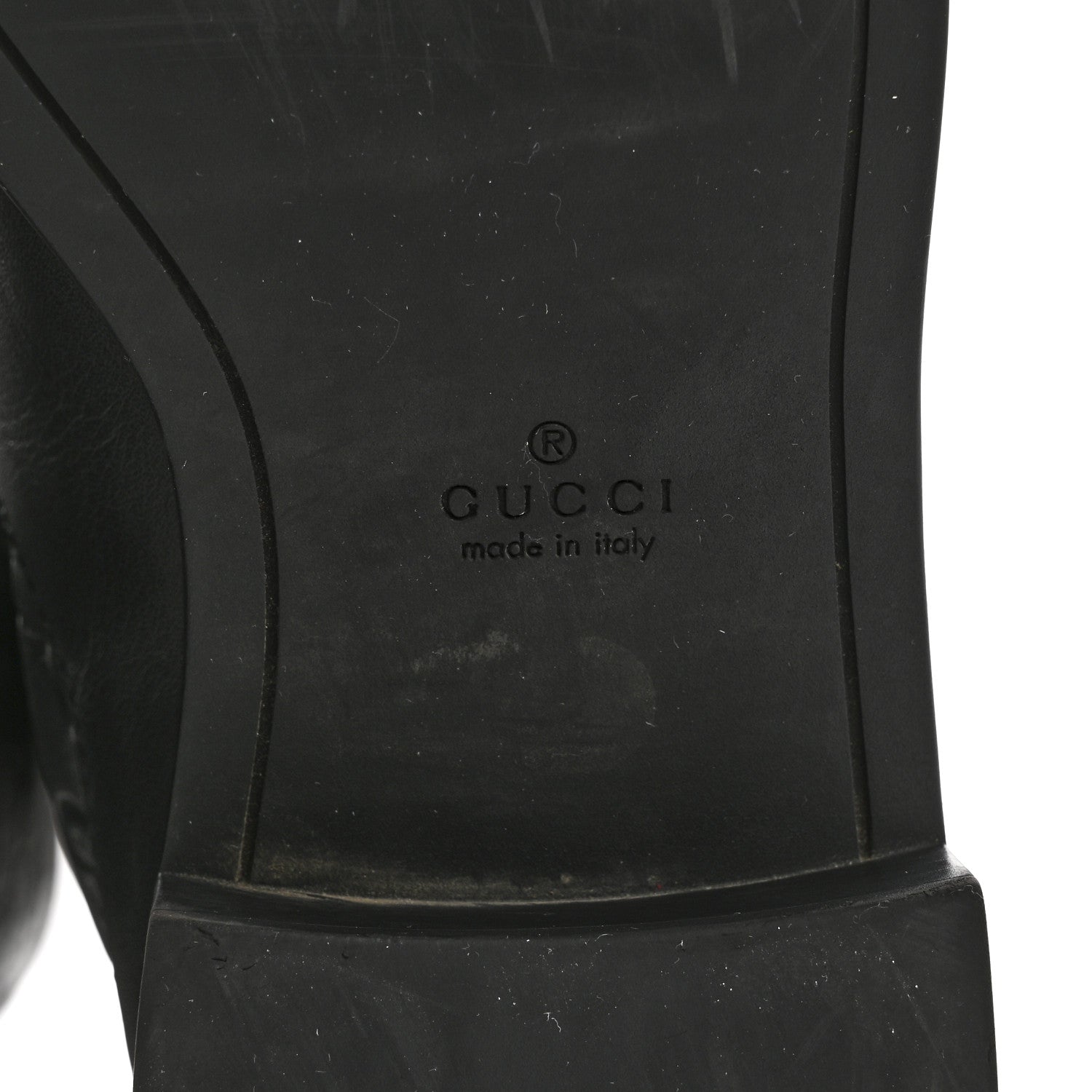 Gucci Guccissima Calfskin Miro Soft Knee High Riding Boots 35 Black