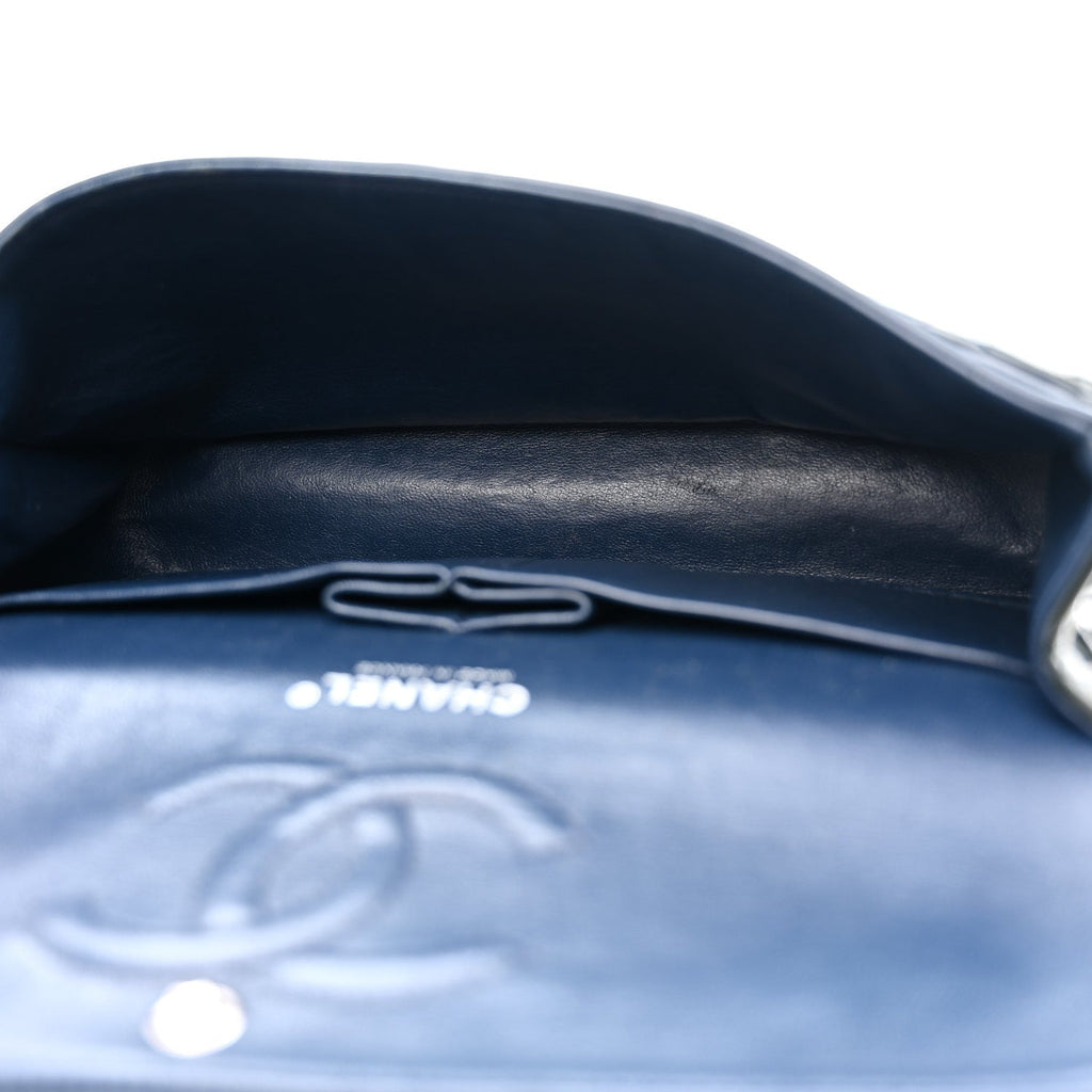 Chanel Patent Quilted Medium Double Flap Blue
