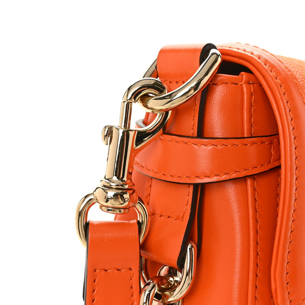 Gucci GG Monogram Textured Dollar Calfskin Small Luce Shoulder Bag Orange