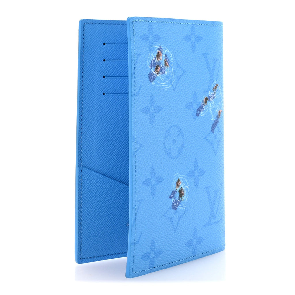 Louis Vuitton Monogram Sports Passport Cover Pool Blue