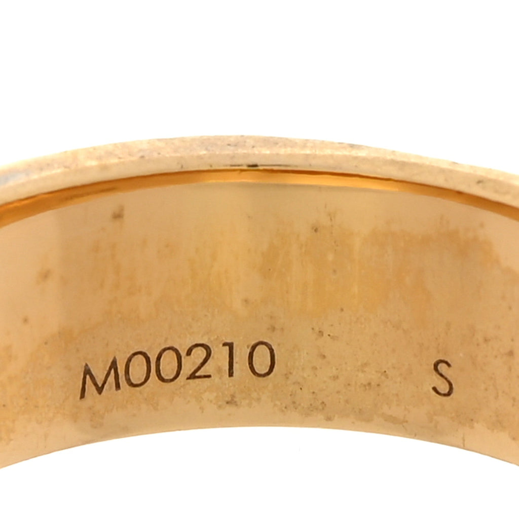 Louis Vuitton Brass Monogram Engraved Nanogram Ring S Gold
