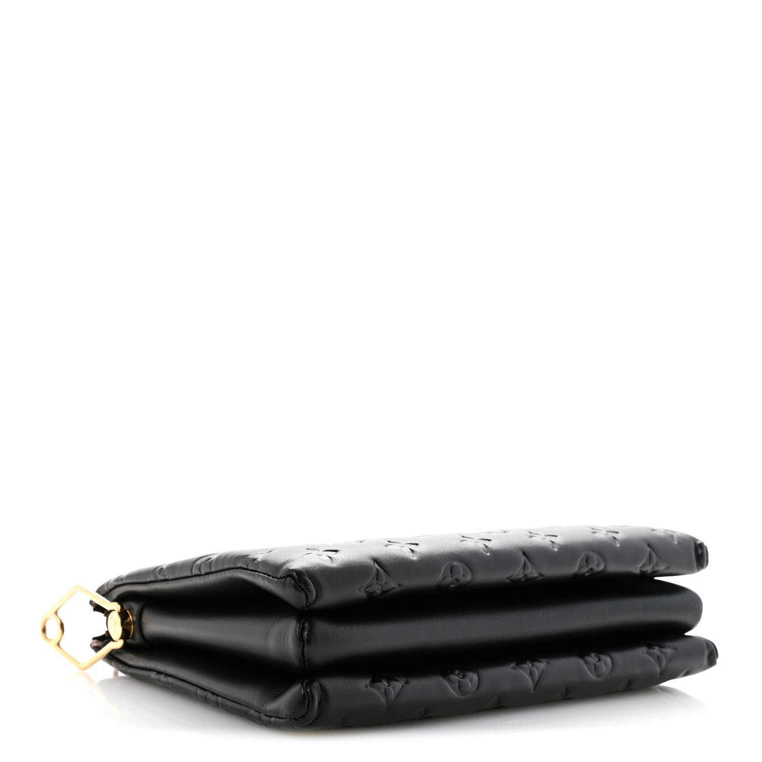 Louis Vuitton Lambskin Embossed Monogram Coussin PM Black