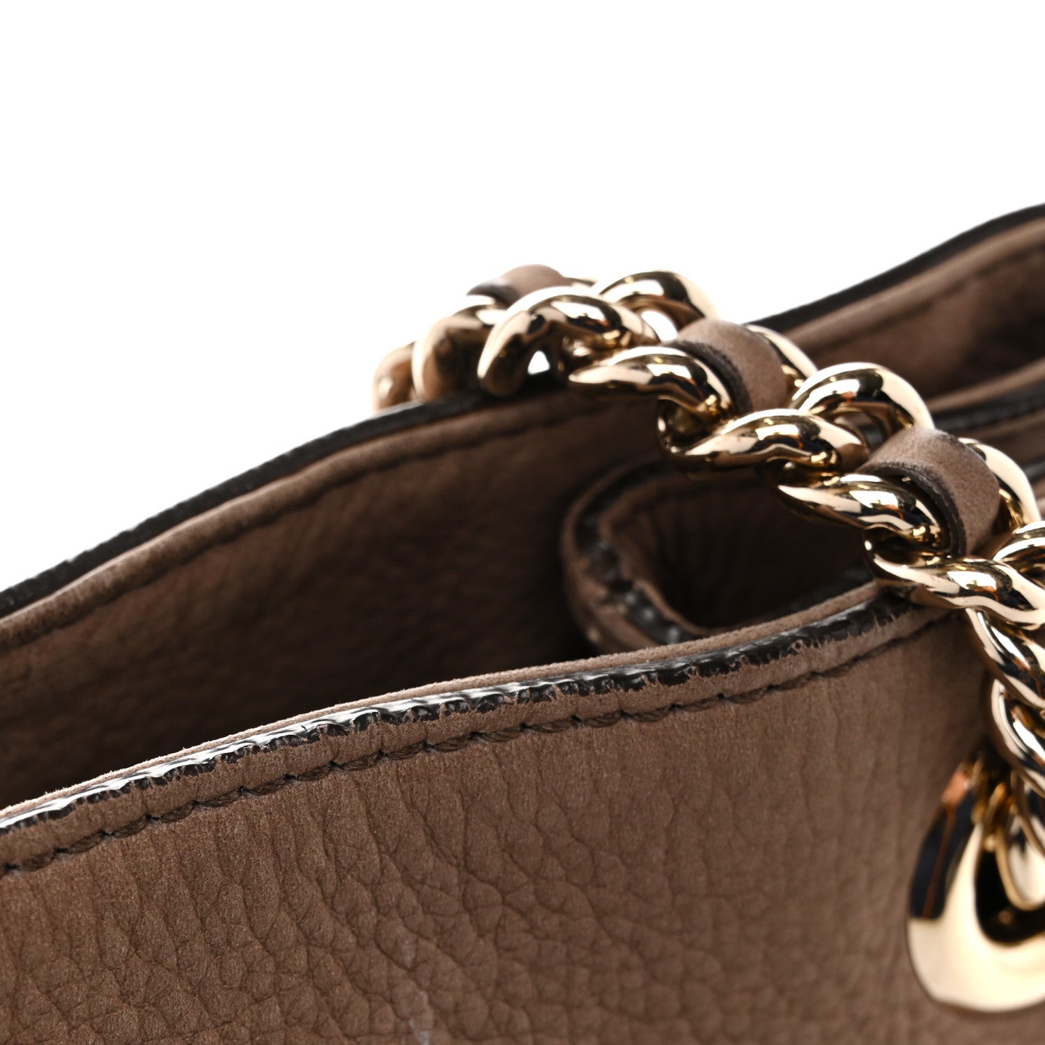 Gucci Vitello Range Medium Soho Chain Shoulder Bag Grey Field