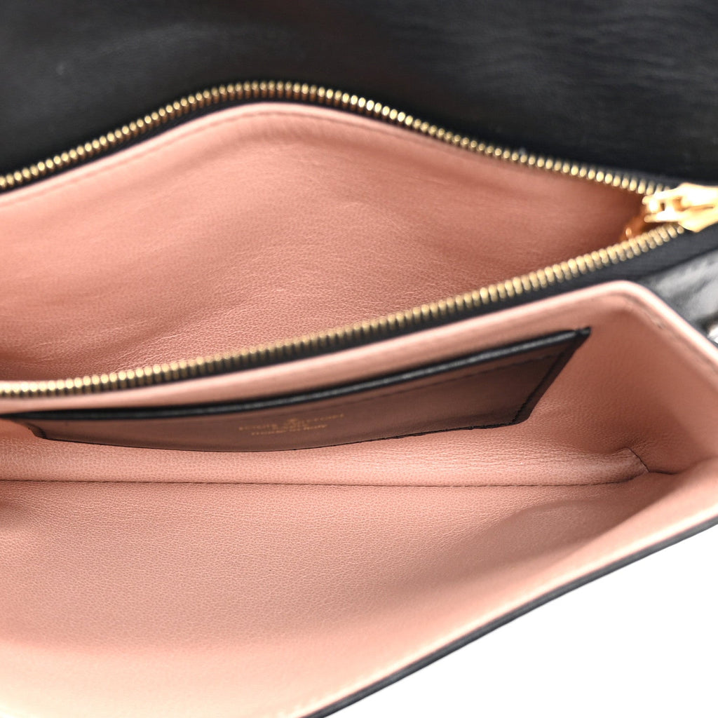 Louis Vuitton Lambskin Embossed Monogram Pochette Coussin Black