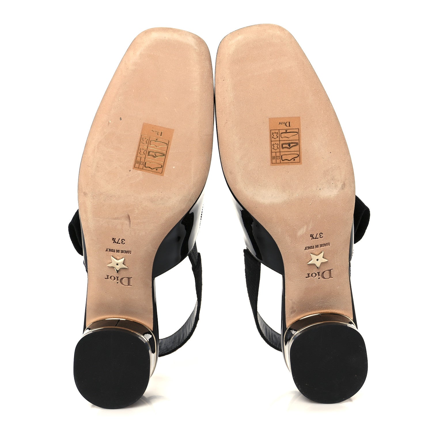 Christian Dior Patent Miss Dior Slingback Pumps 37.5 Black