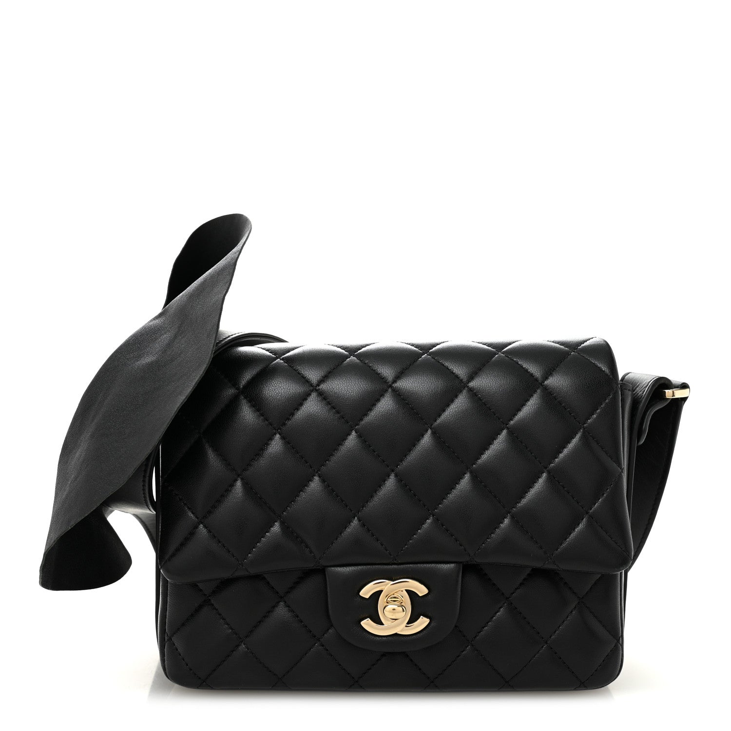 Chanel Calfskin Quilted Bolero De Chanel Flap Bag Black