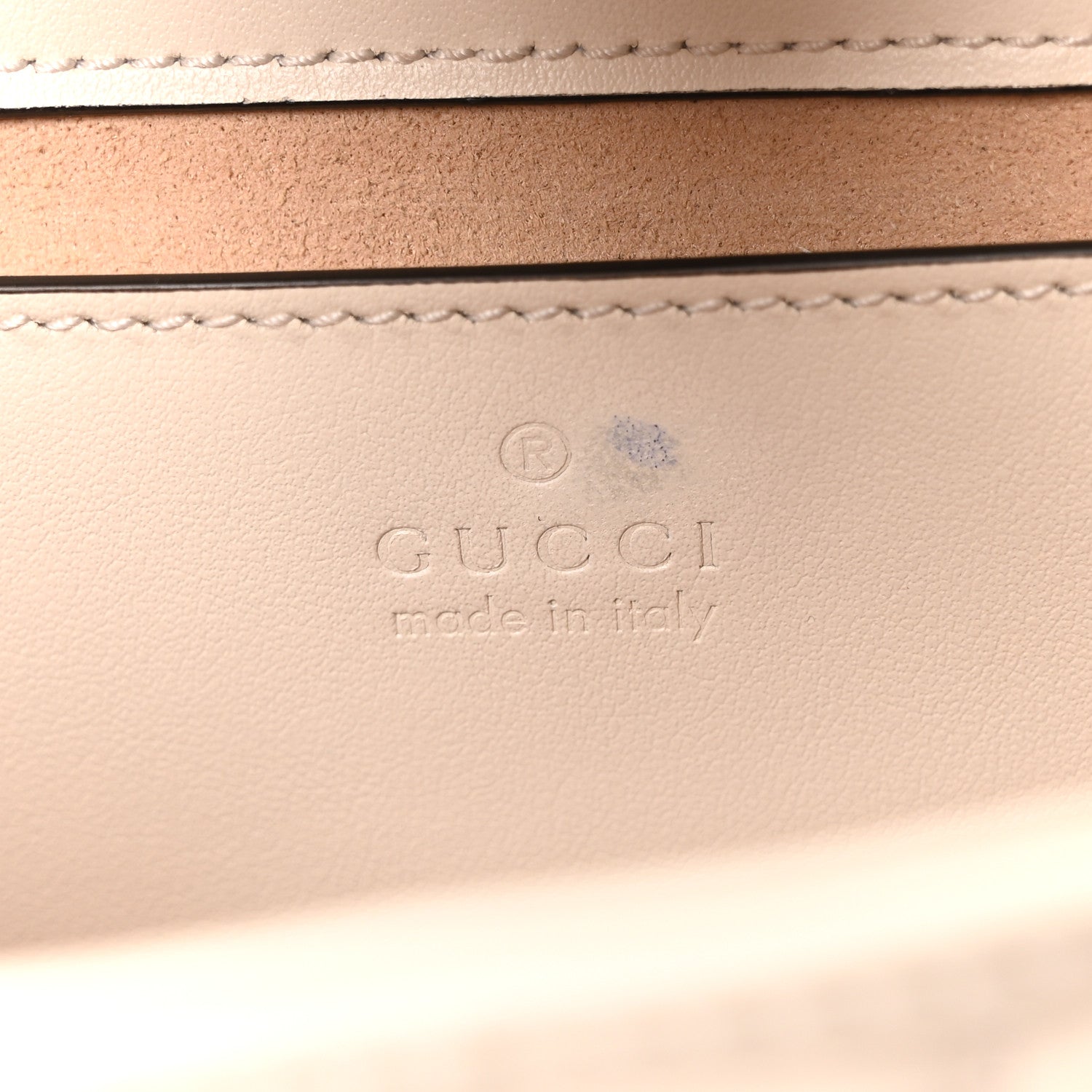 Gucci Calfskin Matelasse Aria Mini GG Marmont Shoulder Bag Mystic White