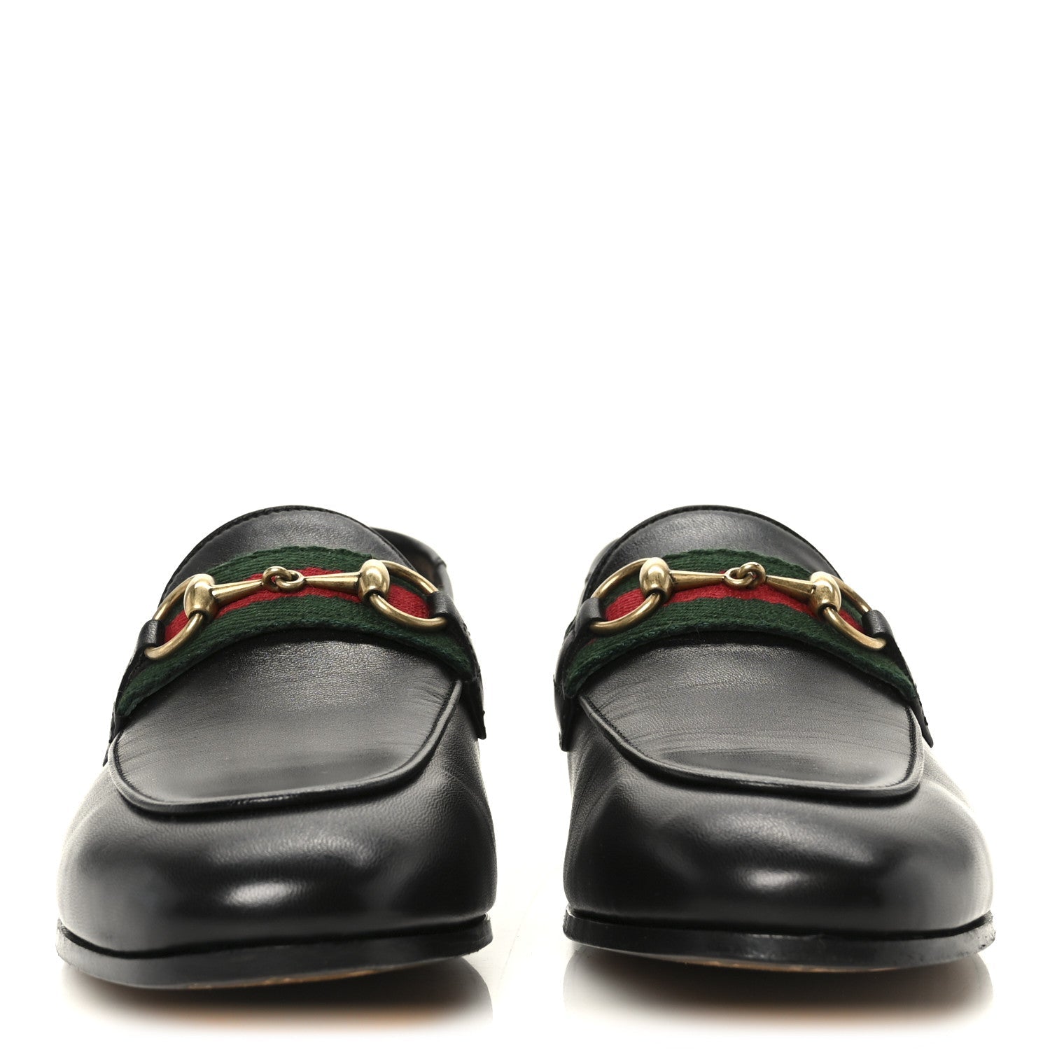 Gucci Malaga Kid Web Womens Horsebit Loafers 35 Black
