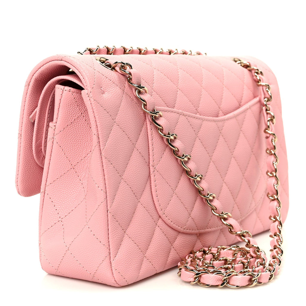 Chanel Caviar Quilted Medium Double Flap Light Pink