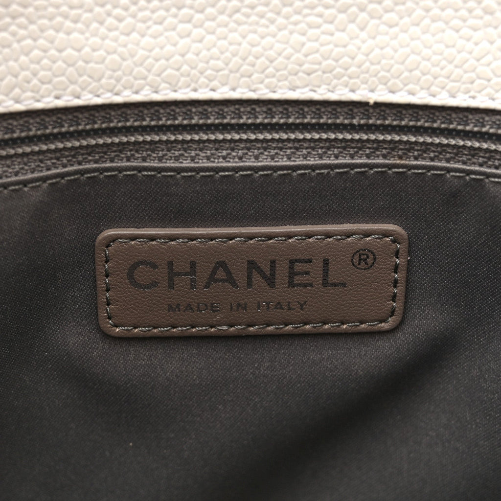 Chanel Caviar Quilted Grand Shopping Tote GST White