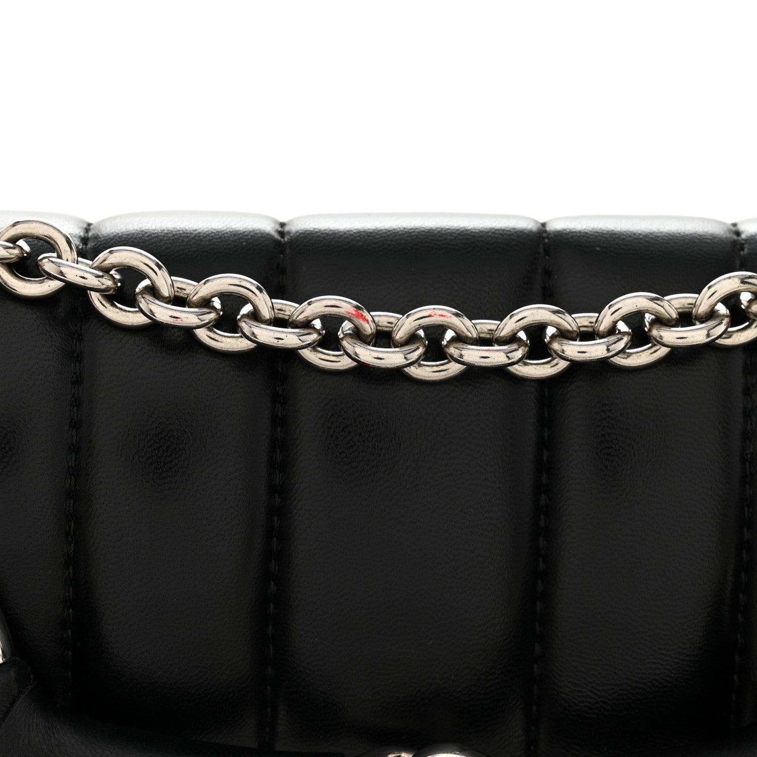 Gucci Nappa Vertical Matelasse Small Maxi Horsebit Chain Shoulder Bag Black
