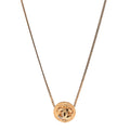 Metal CC Round Pendant Necklace Gold
