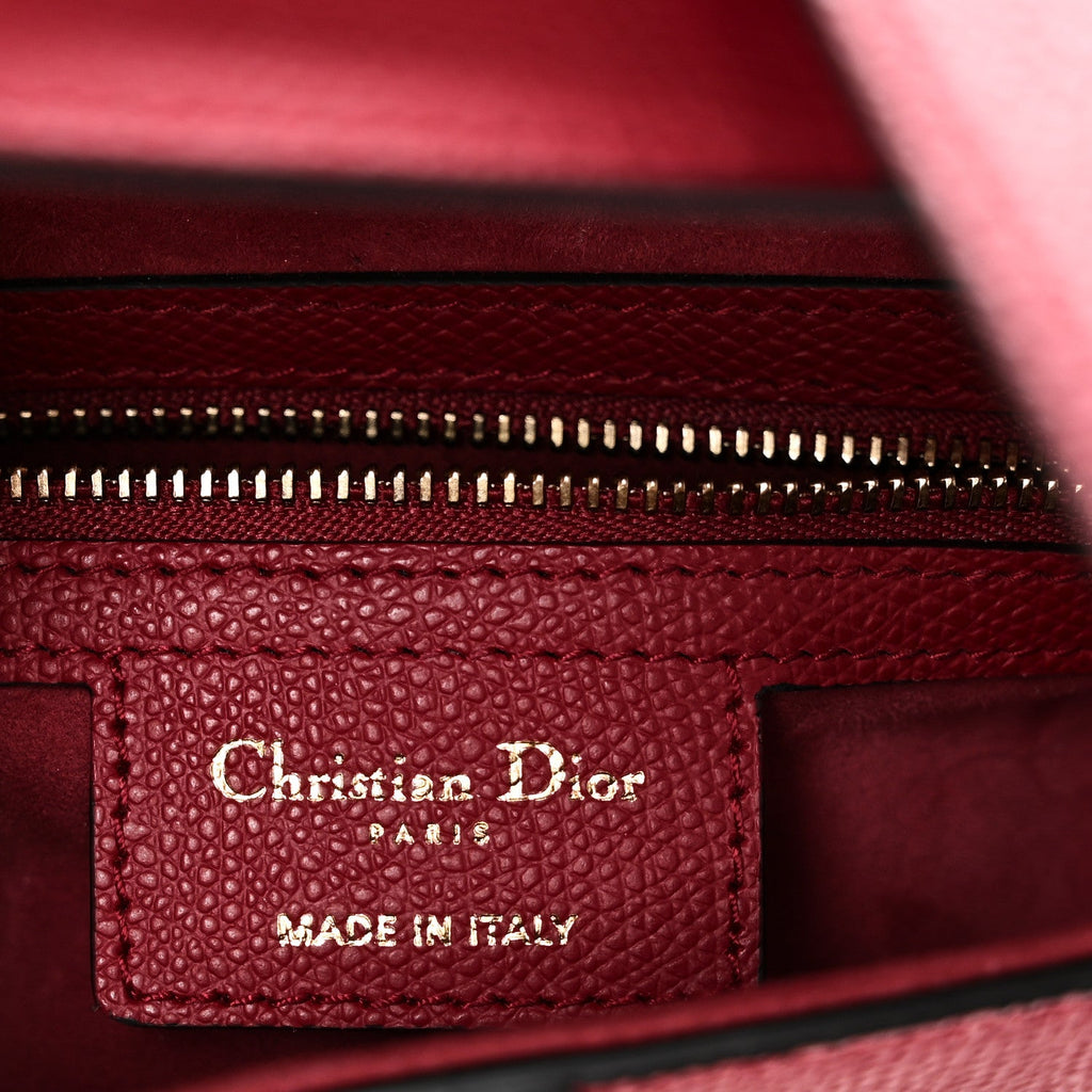 Christian Dior Grained Calfskin Saddle Bag Red