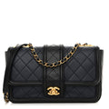 Chanel Lambskin Quilted Medium Elegant CC Flap Navy Black