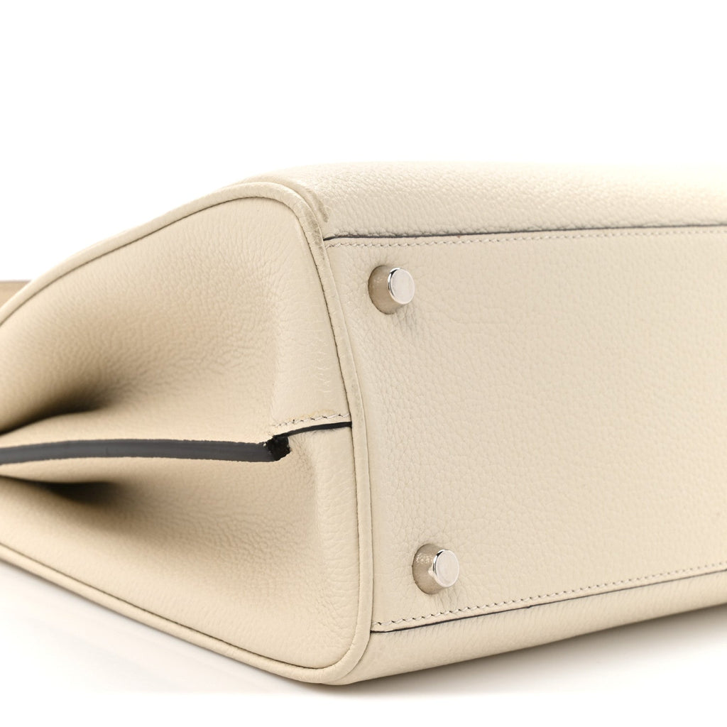 Gucci Grainy Calfskin Small Zumi Top Handle Bag Mystic White