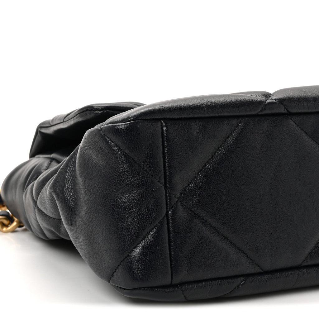 Chanel Goatskin Quilted Large Chanel 19 Flap Navy Blue