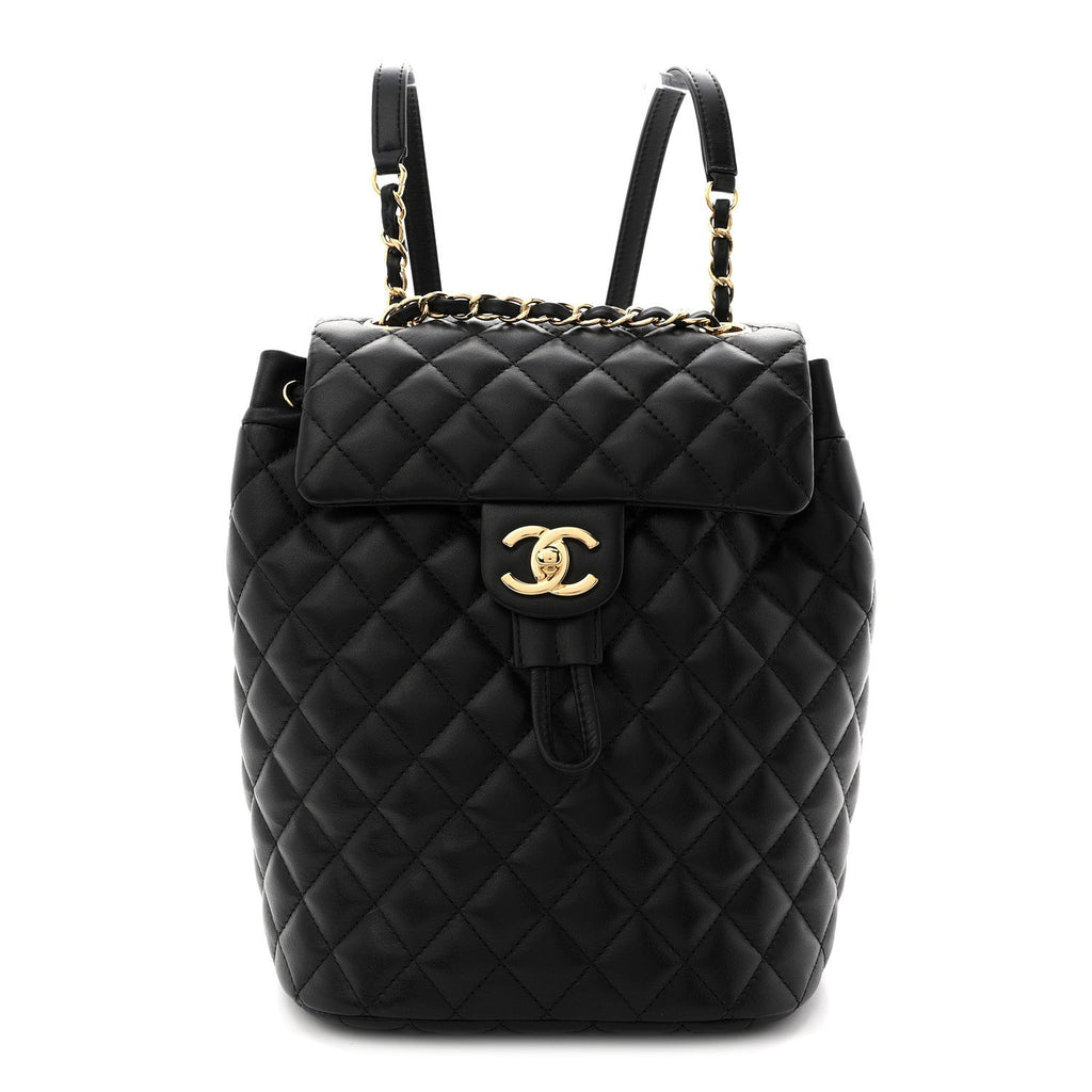 Chanel Lambskin Quilted Small Urban Spirit Backpack Black