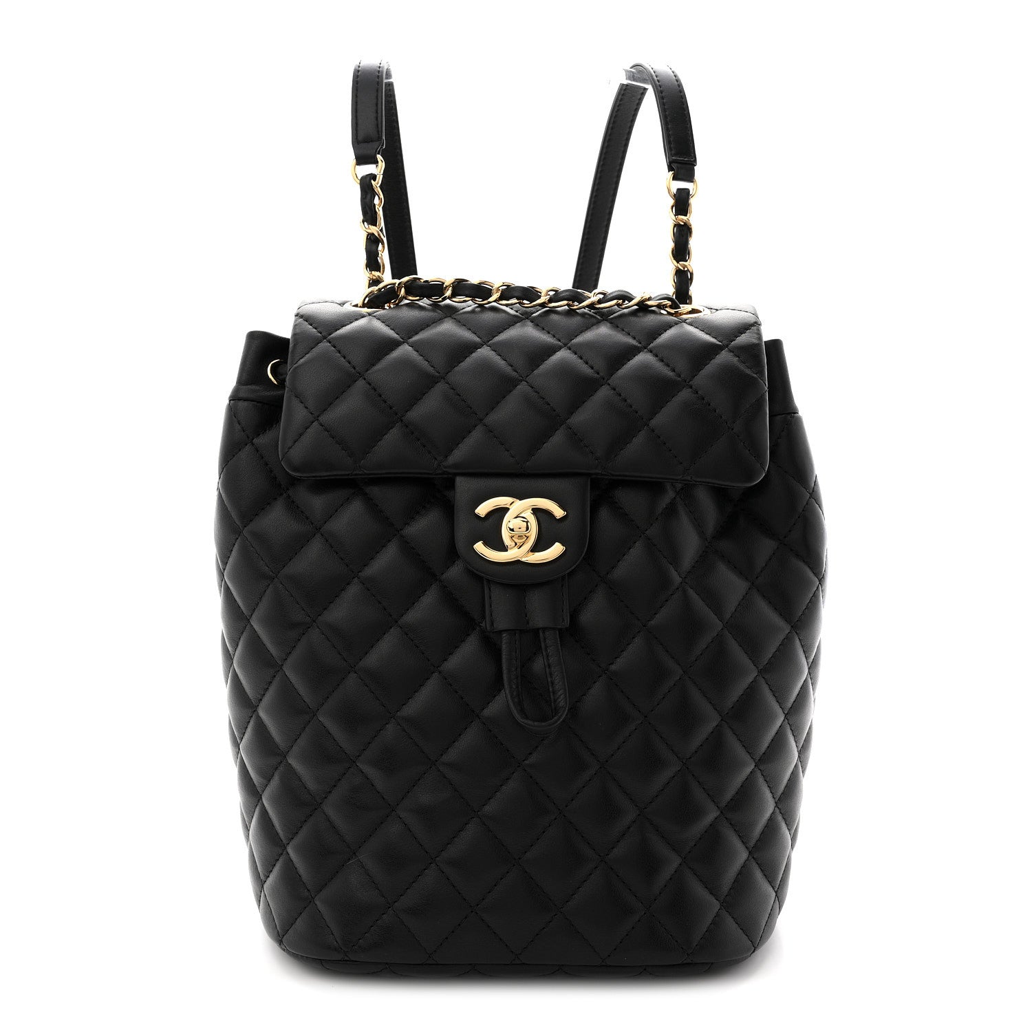 Chanel Lambskin Quilted Small Urban Spirit Backpack Black