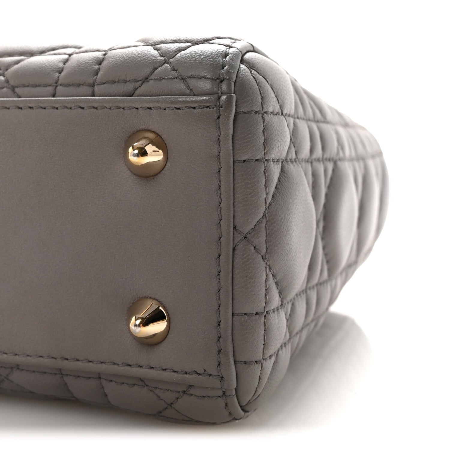 Christian Dior Lambskin Cannage Small Lucky Badges My Lady Dior Grey