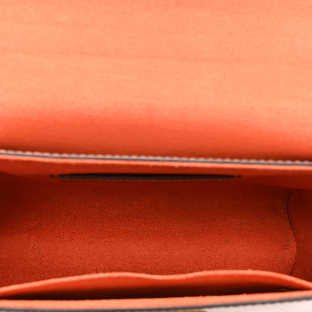 Louis Vuitton Calfskin Catogram Twist Shoulder Bag MM Marron