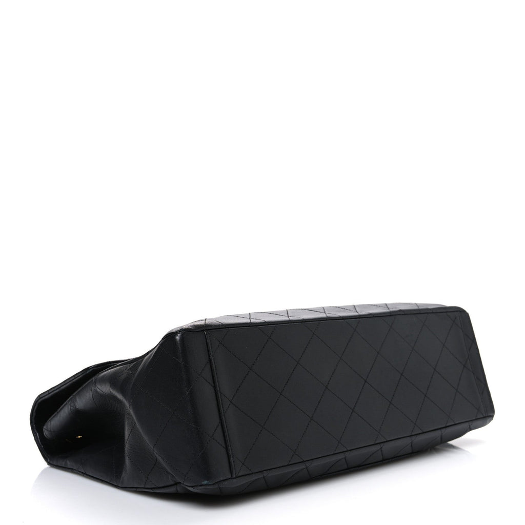 Chanel Lambskin Quilted XL Jumbo Single Flap Black