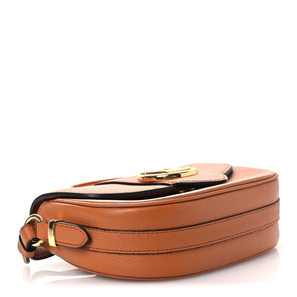 Louis Vuitton Grained Calfskin LV Pont 9 Soft MM Golden Siena