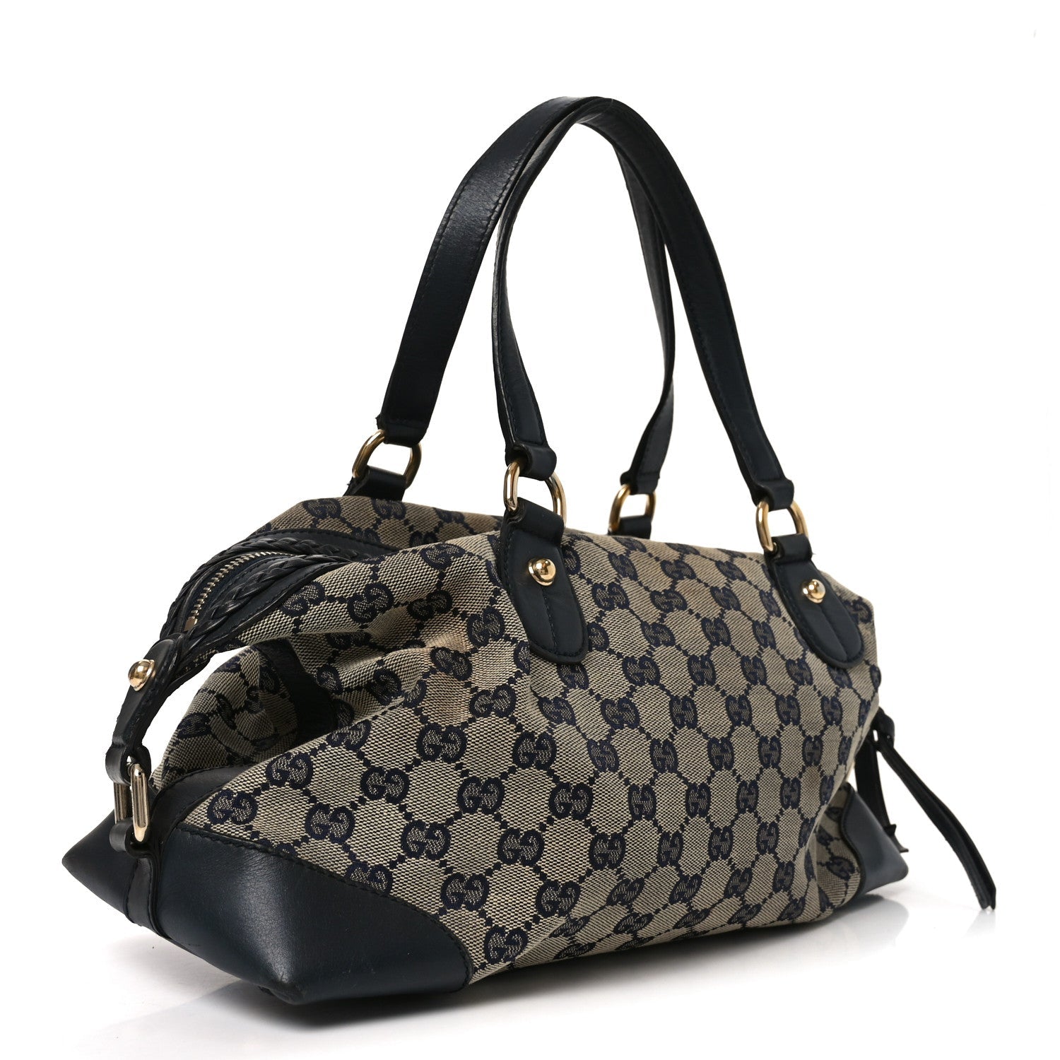 Gucci Monogram Brick Lane Small Boston Navy