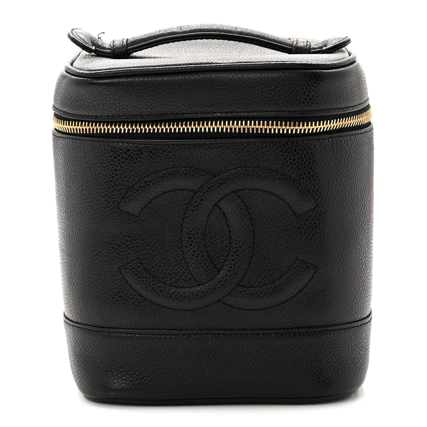 Chanel Caviar Vanity Cosmetic Case Black