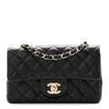 Chanel Lambskin Quilted Mini Rectangular Flap Black
